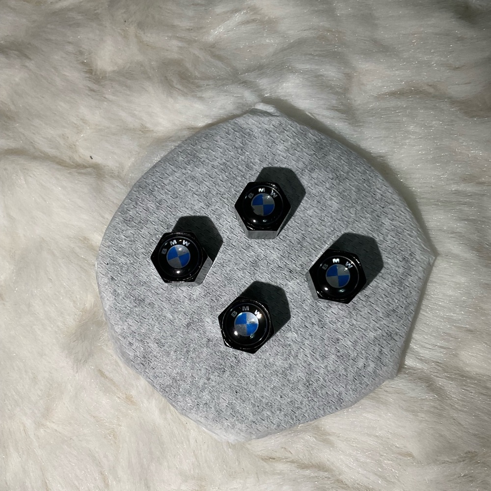 BMW Black and Blue Emblem Valve Caps